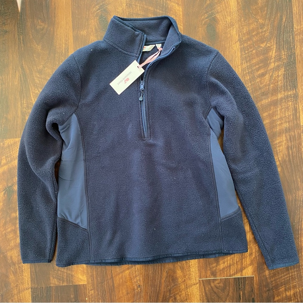 NWT Women’s Vineyard Vines Navy Half-Zip Fleece Sweater